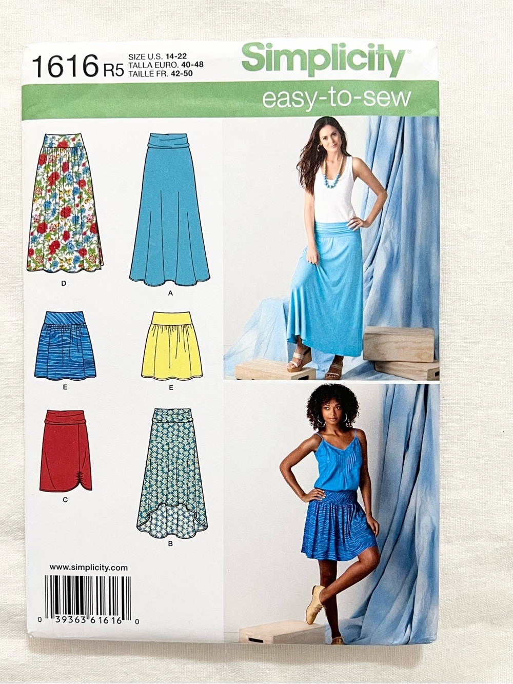 Simplicity 1616 Easy Skirt Sewing Pattern Size 14-22